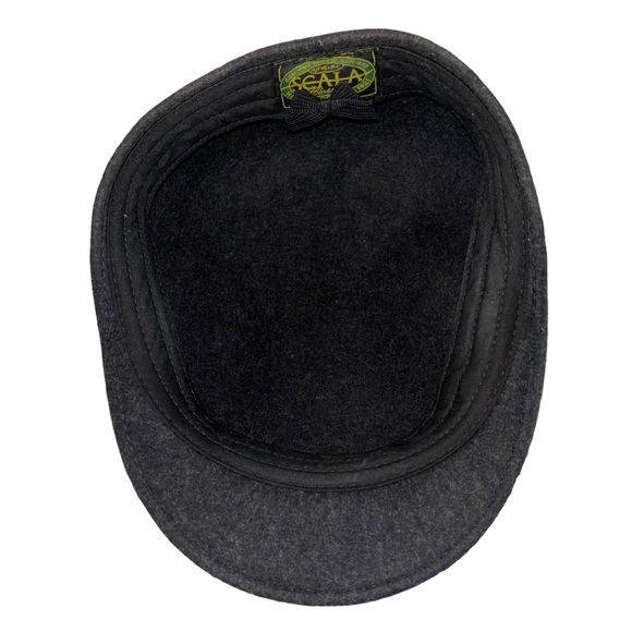 Authentic Scala Classico Black 100% Wool Newsboy Driving Cap Hat Size Medium - Picture 5 of 6